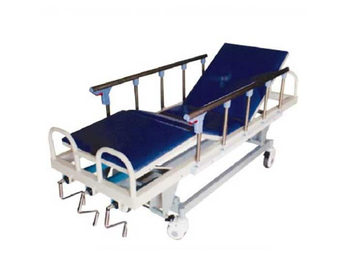 D40-不銹鋼三搖升降搶救床 ABS床板、翻轉護欄、三搖升降搶救床